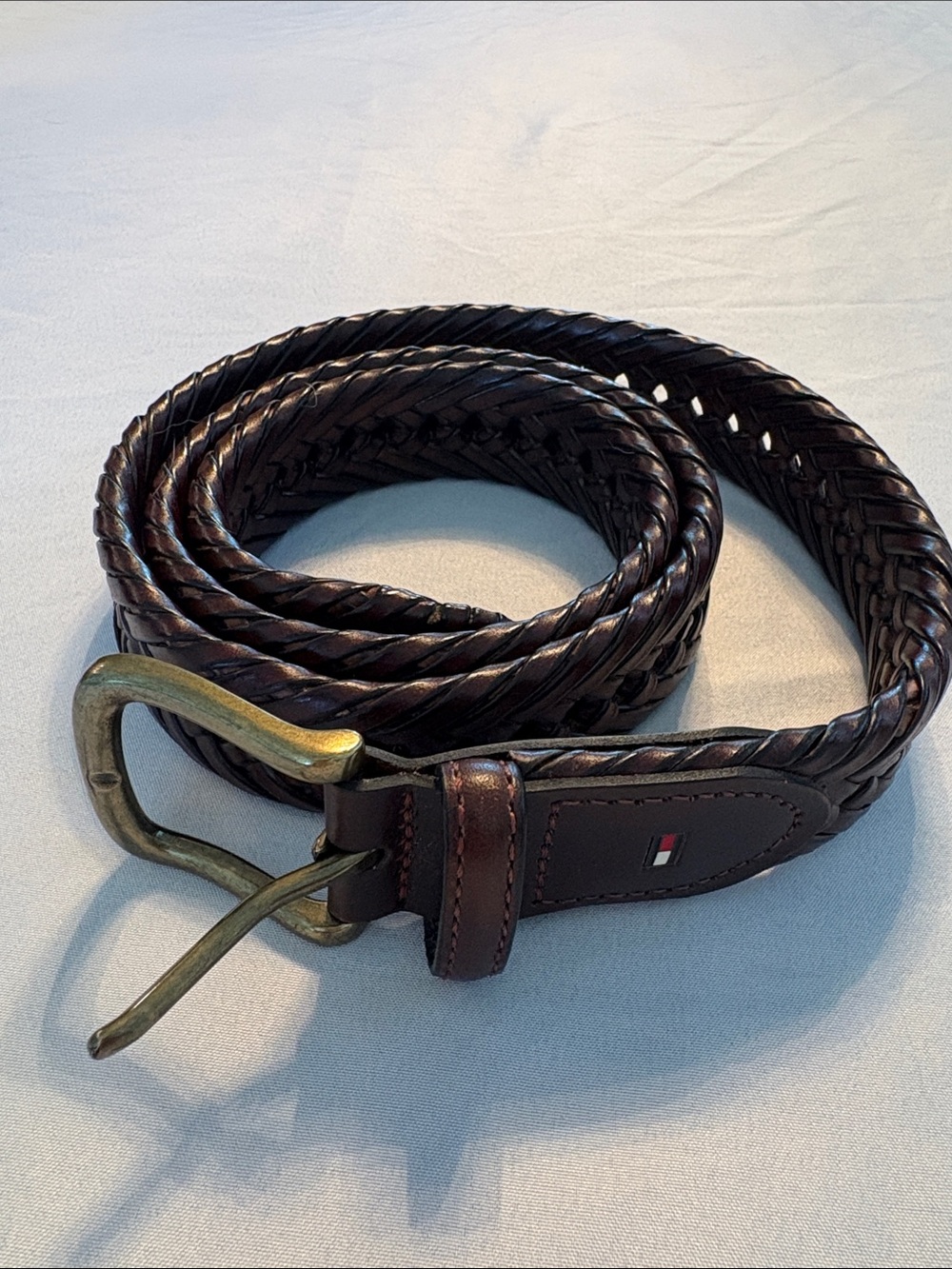 Tommy Hilfiger Braided Leather Men’s Belt, Fits 35” Waist